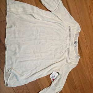 Sag Harbor Cream Knit Top with Cutout Detail and bell sleeves